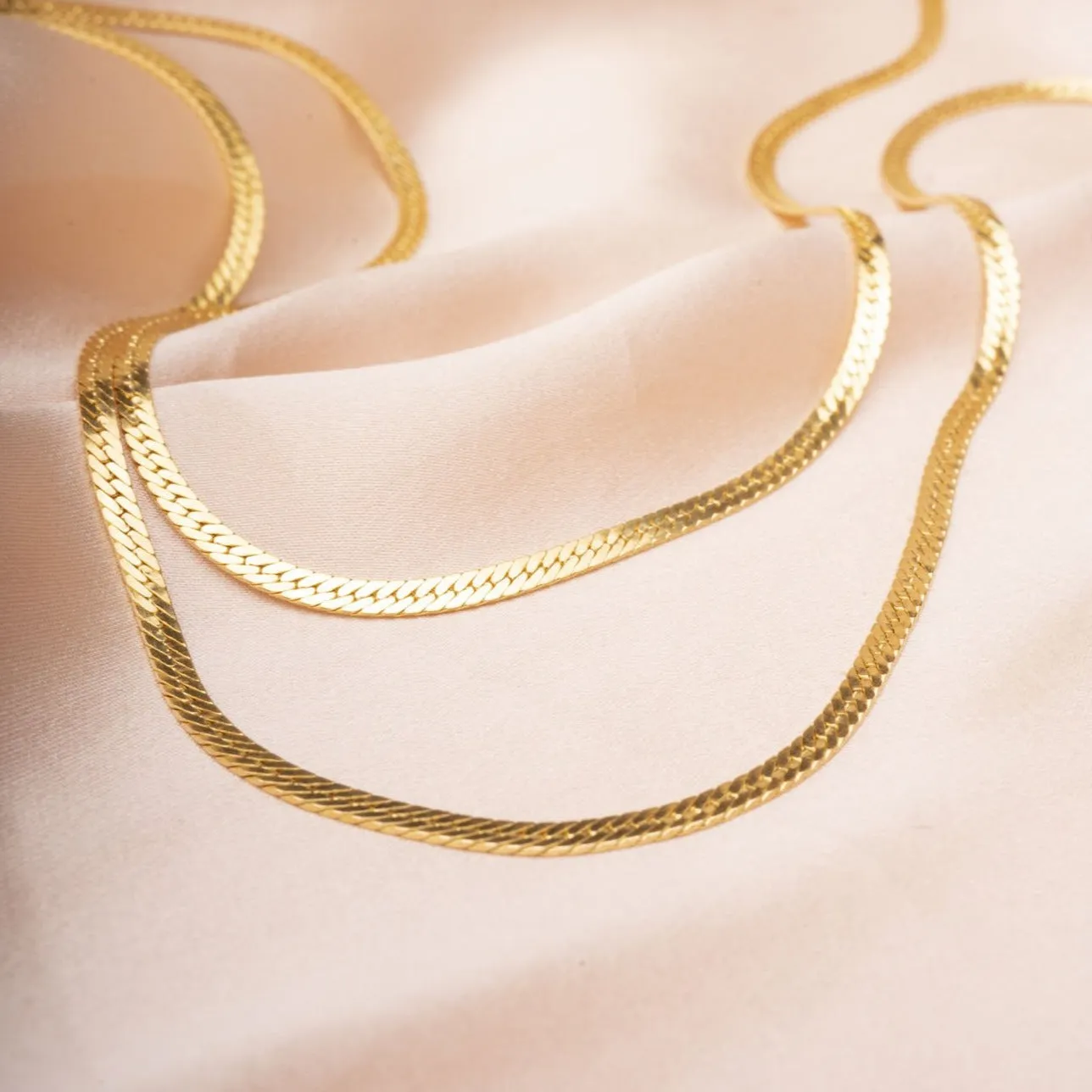 Gold Filled Herringbone Necklace | 3mm sold by RG product image thumbnail 3
