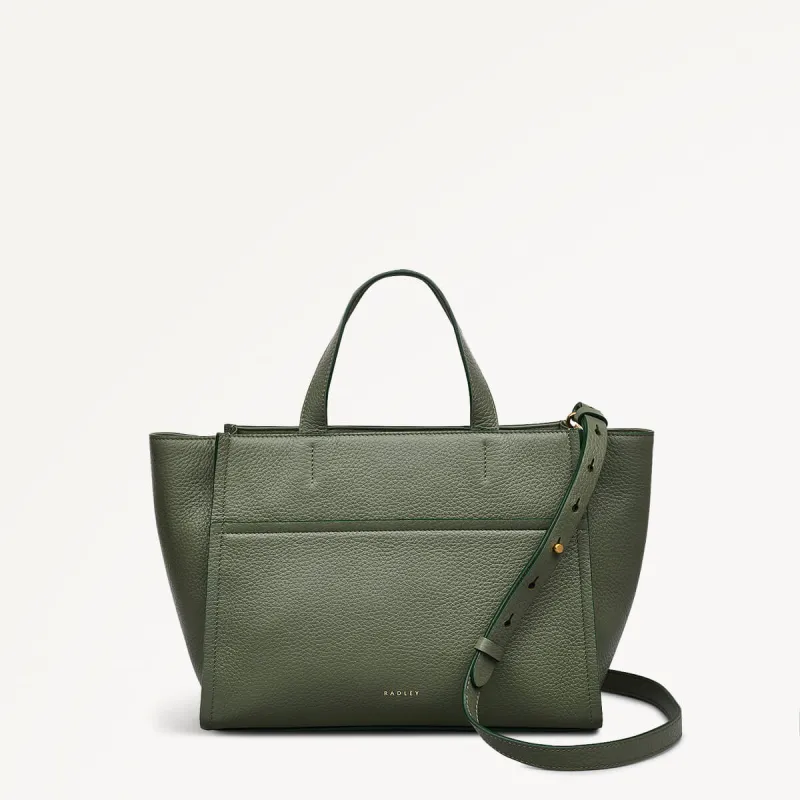 Oak Street Medium Ziptop Grab Dark Olive  - 110186 sold by Radley