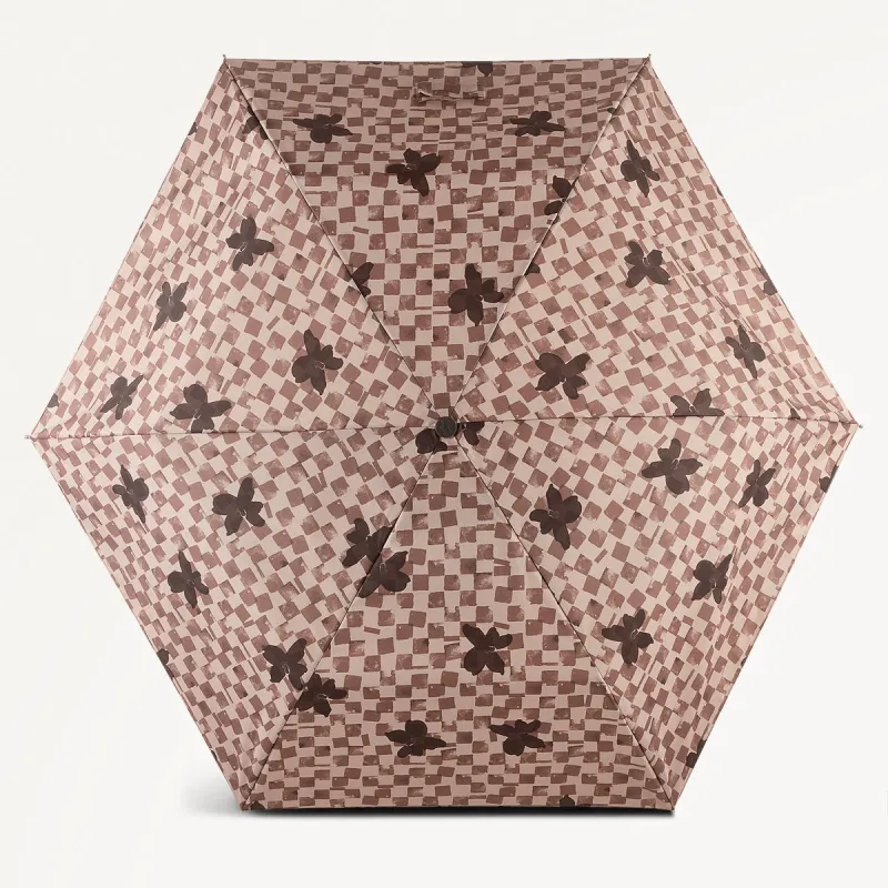 Check Fabric Responsible Umbrella in Stone - 111366 sold by Radley