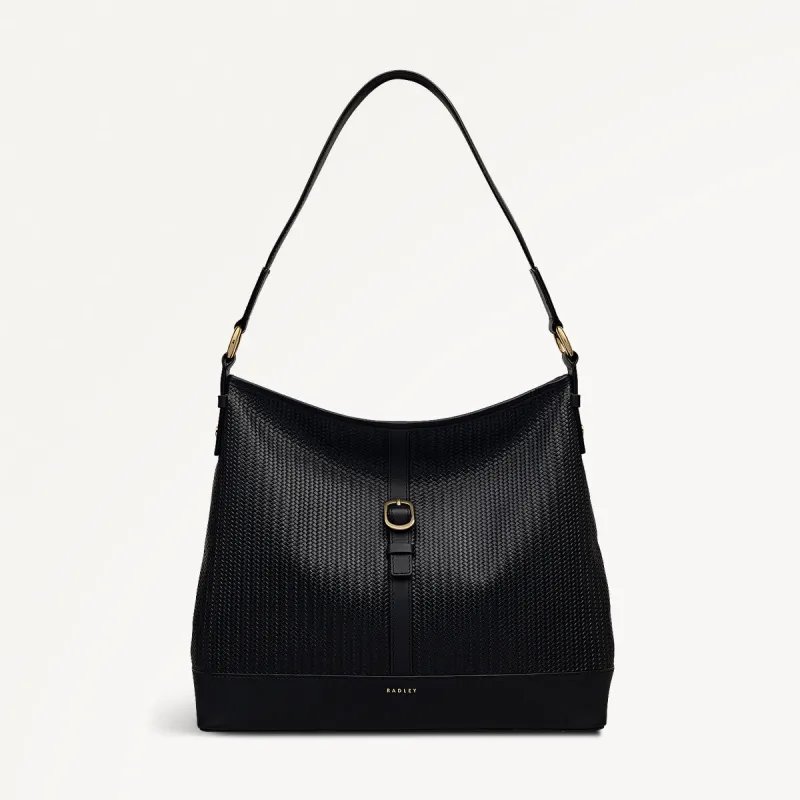 Ebury Leather Medium Ziptop Shoulder Bag in Black - 111929 sold by Radley