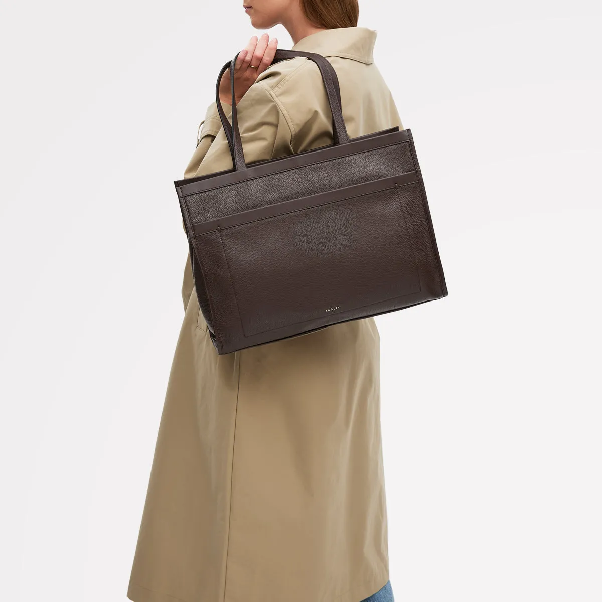 Alba Place Leather Large Ziptop Workbag Bag in Dark Oak - 111932 sold by Radley product image thumbnail 2
