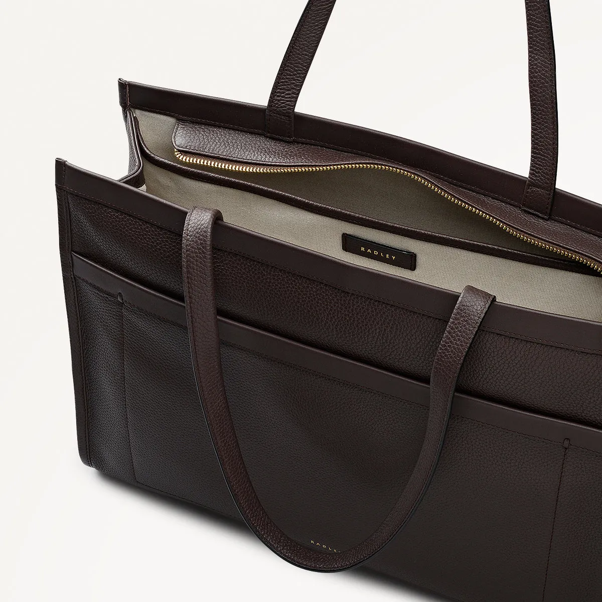 Alba Place Leather Large Ziptop Workbag Bag in Dark Oak - 111932 sold by Radley product image thumbnail 4