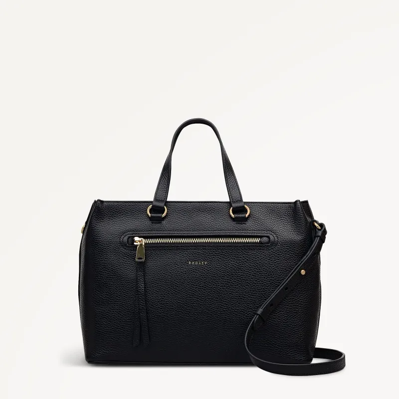 Pickwick Leather Medium Ziptop Grab Bag in Black - 111956 sold by Radley