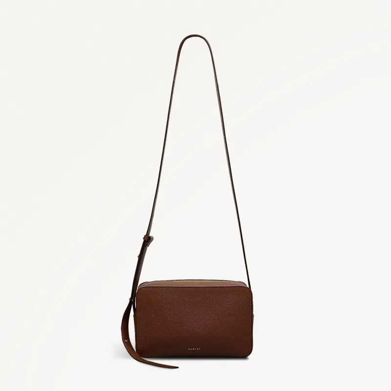 Duchess Close Leather Small Ziptop Cross Body Bag in Chocolate - 112177 sold by Radley