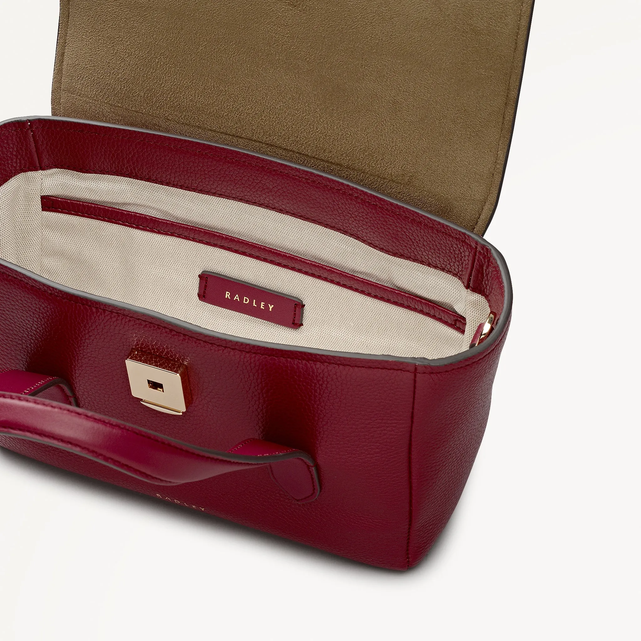 Mayfair Lane Leather Small Flapover Grab Bag in Carmine - 112599 sold by Radley product image thumbnail 3