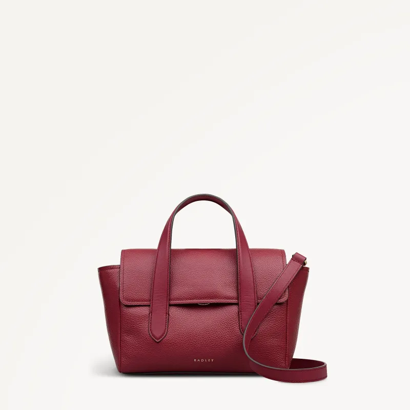 Mayfair Lane Leather Small Flapover Grab Bag in Carmine - 112599 sold by Radley
