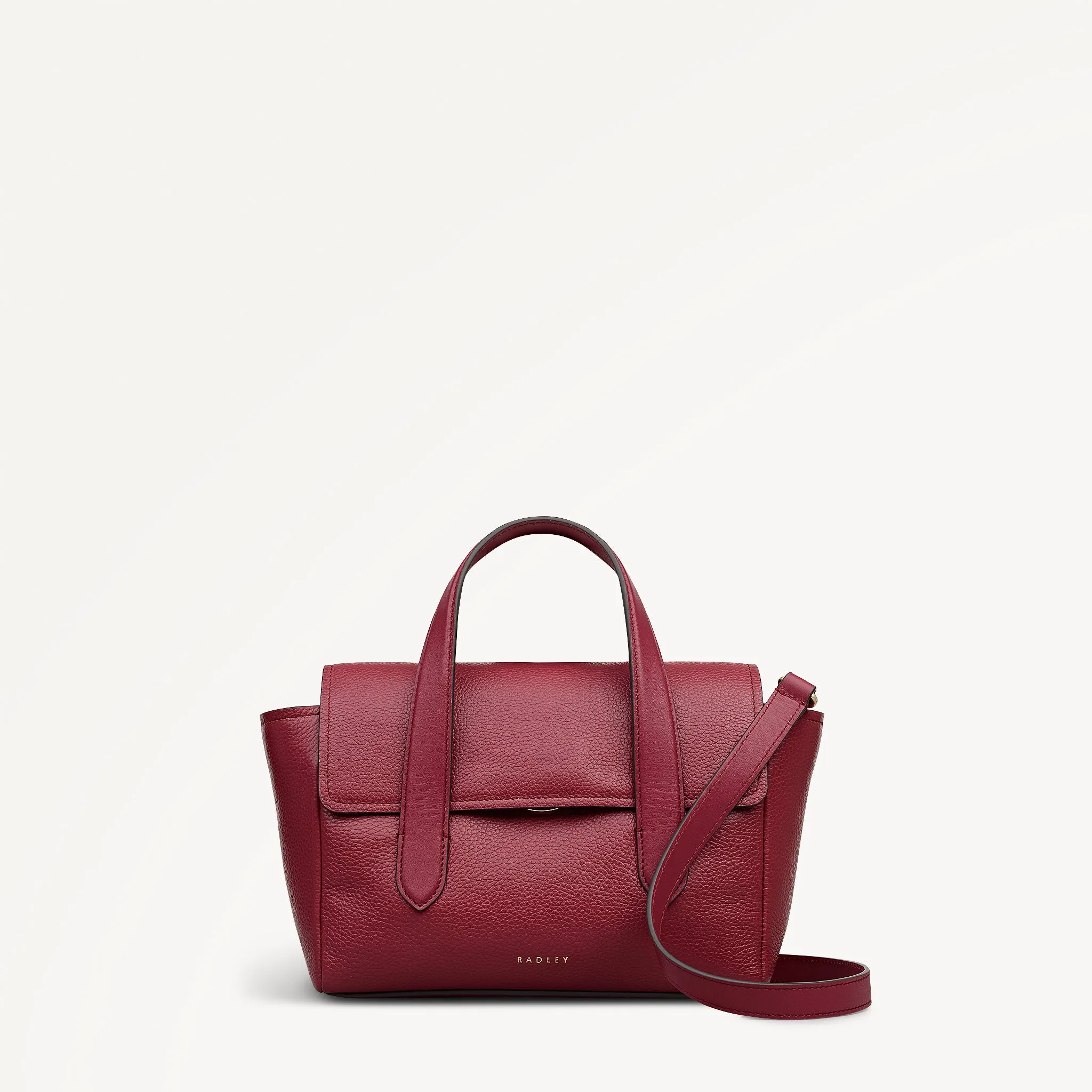 Mayfair Lane Leather Small Flapover Grab Bag in Carmine - 112599 sold by Radley