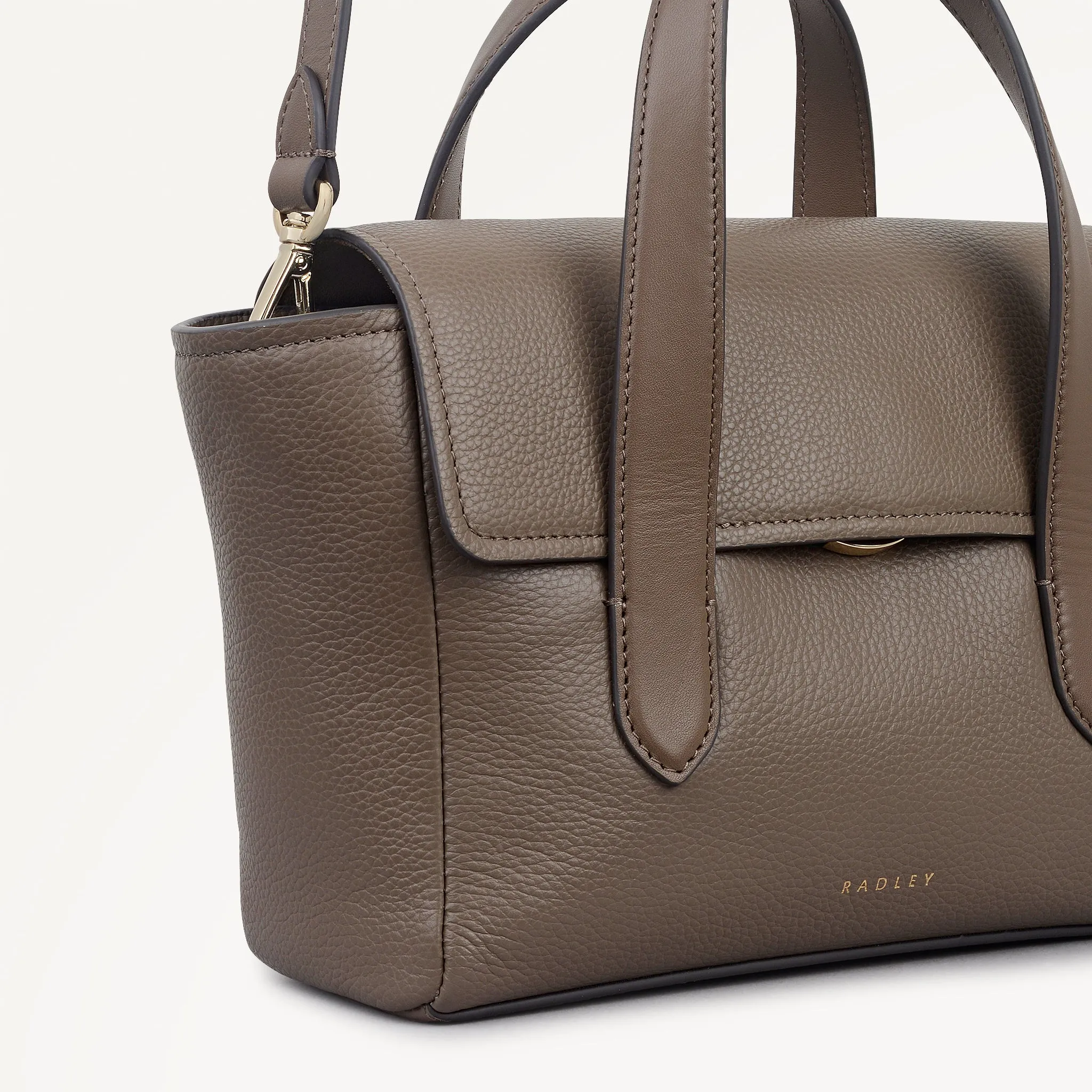 Mayfair Lane Leather Small Flapover Grab Bag in Coffee - 112597 sold by Radley product image thumbnail 4