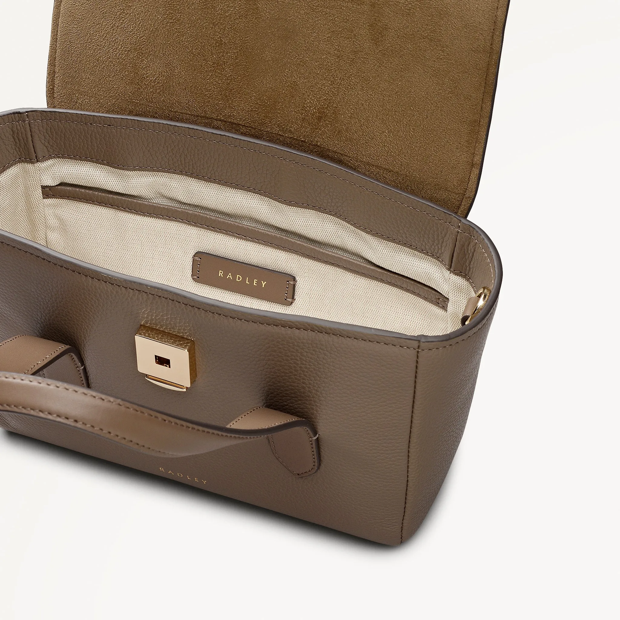 Mayfair Lane Leather Small Flapover Grab Bag in Coffee - 112597 sold by Radley product image thumbnail 3