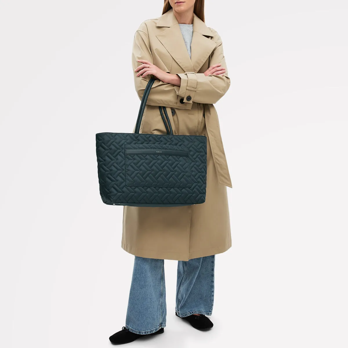 Holland Park Fabric Large Ziptop Tote Bag in Teal - 112215 sold by Radley product image thumbnail 2