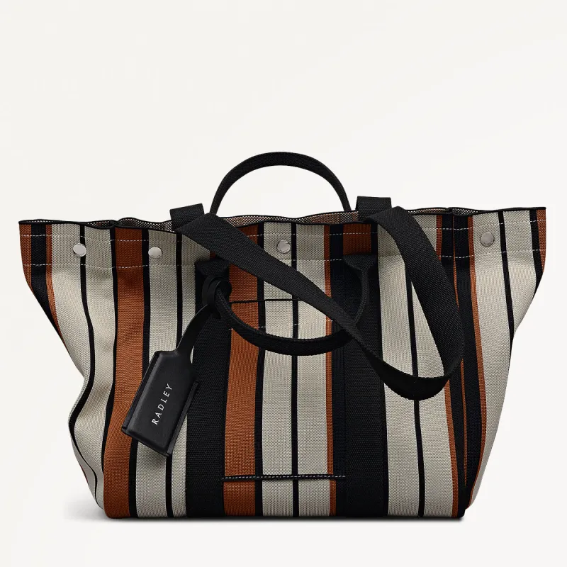 Hadleigh Place Stripe Large Open Top Tote Bag in Snow - 112210 sold by Radley