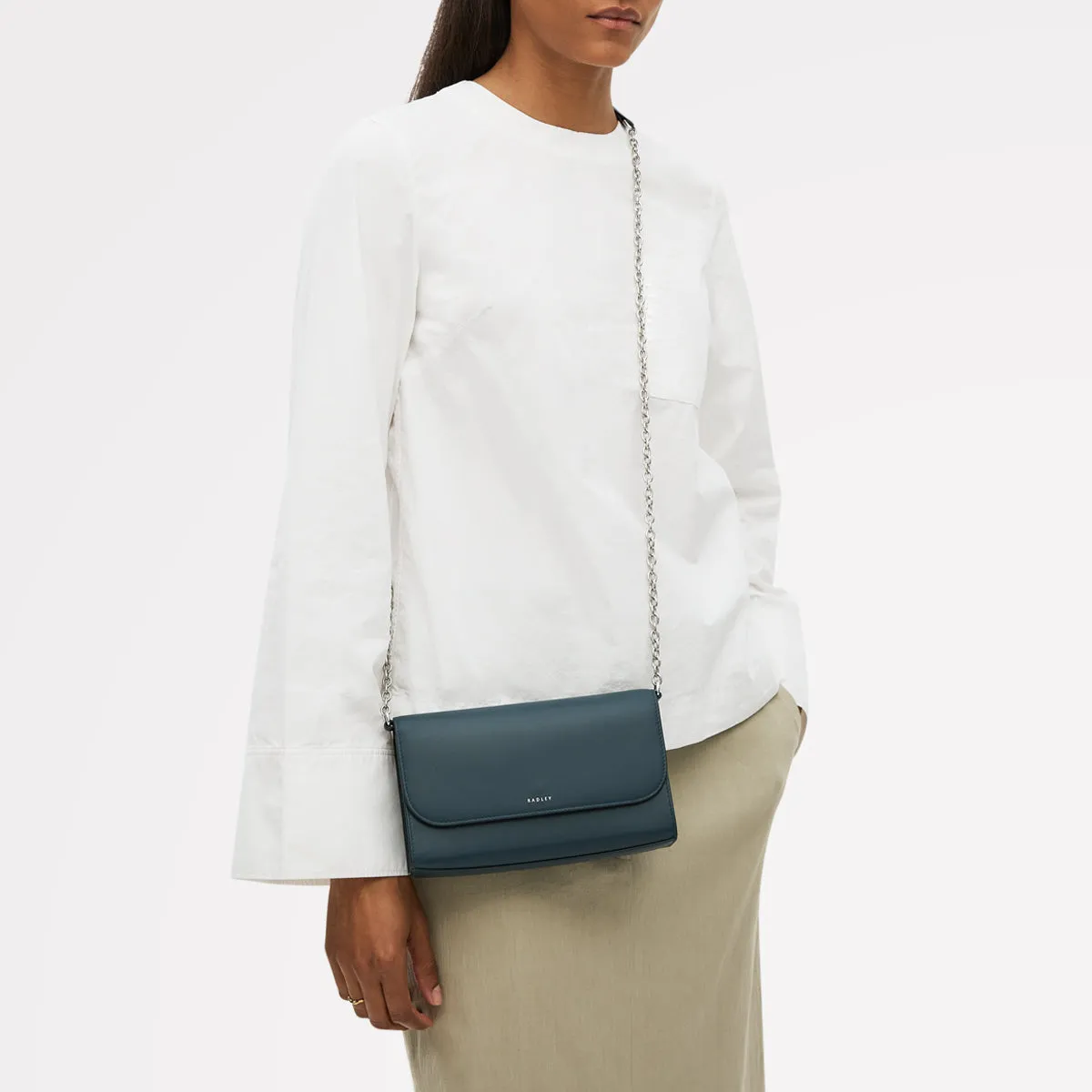 The Rathbone Leather Micro Flapover Cross Body Bag in Teal - 112206 sold by Radley product image thumbnail 2