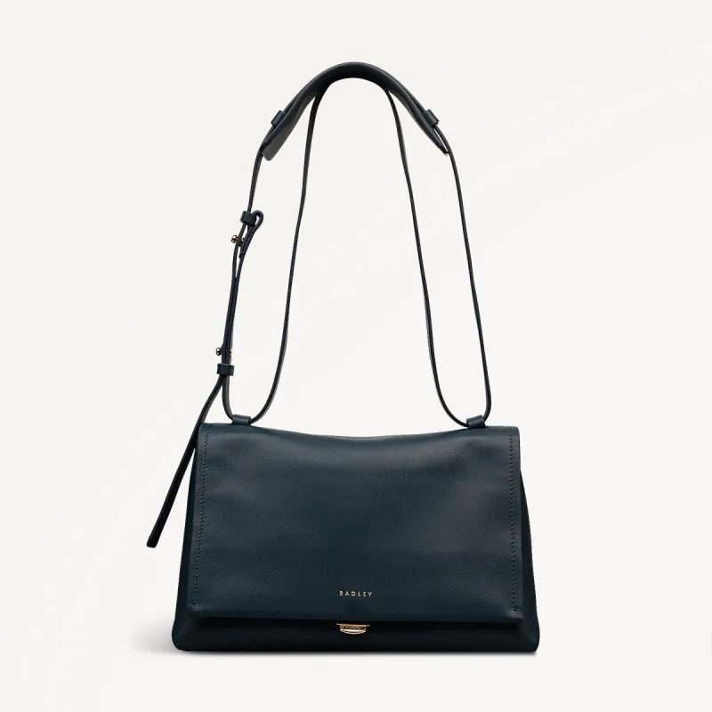 Mercer Street Leather Medium Flapover Shoulder Bag in Teal - 112178 sold by Radley