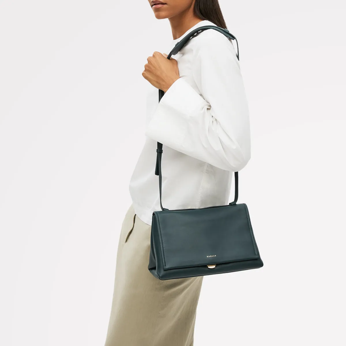 Mercer Street Leather Medium Flapover Shoulder Bag in Teal - 112178 sold by Radley product image thumbnail 2