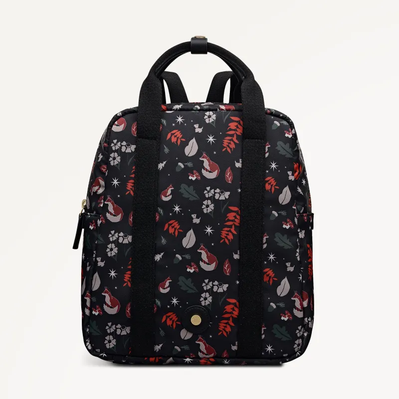 Holly Avenue Fox Fabric Small Ziptop Backpack in Black - 112771 sold by Radley