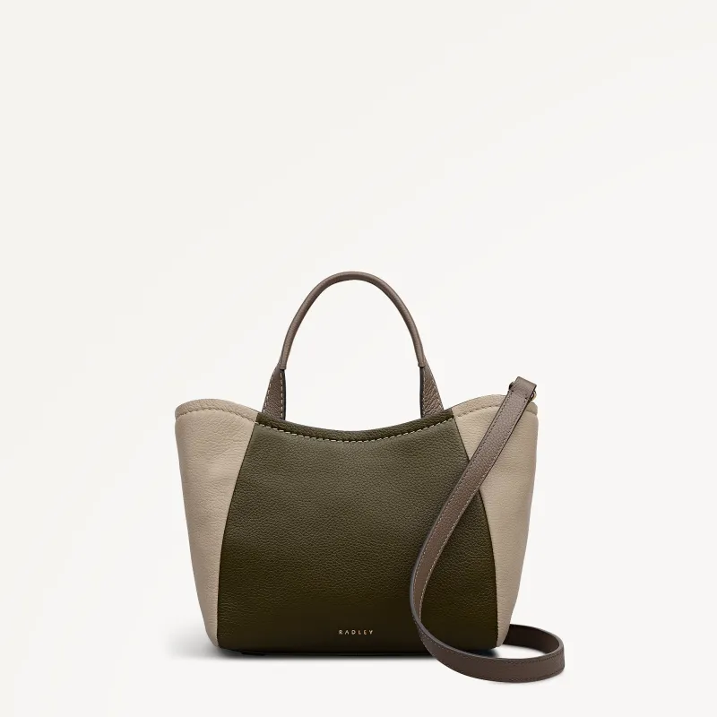 Muswell Lane Leather Small Ziptop Grab Bag in Pine Needle - 112665 sold by Radley