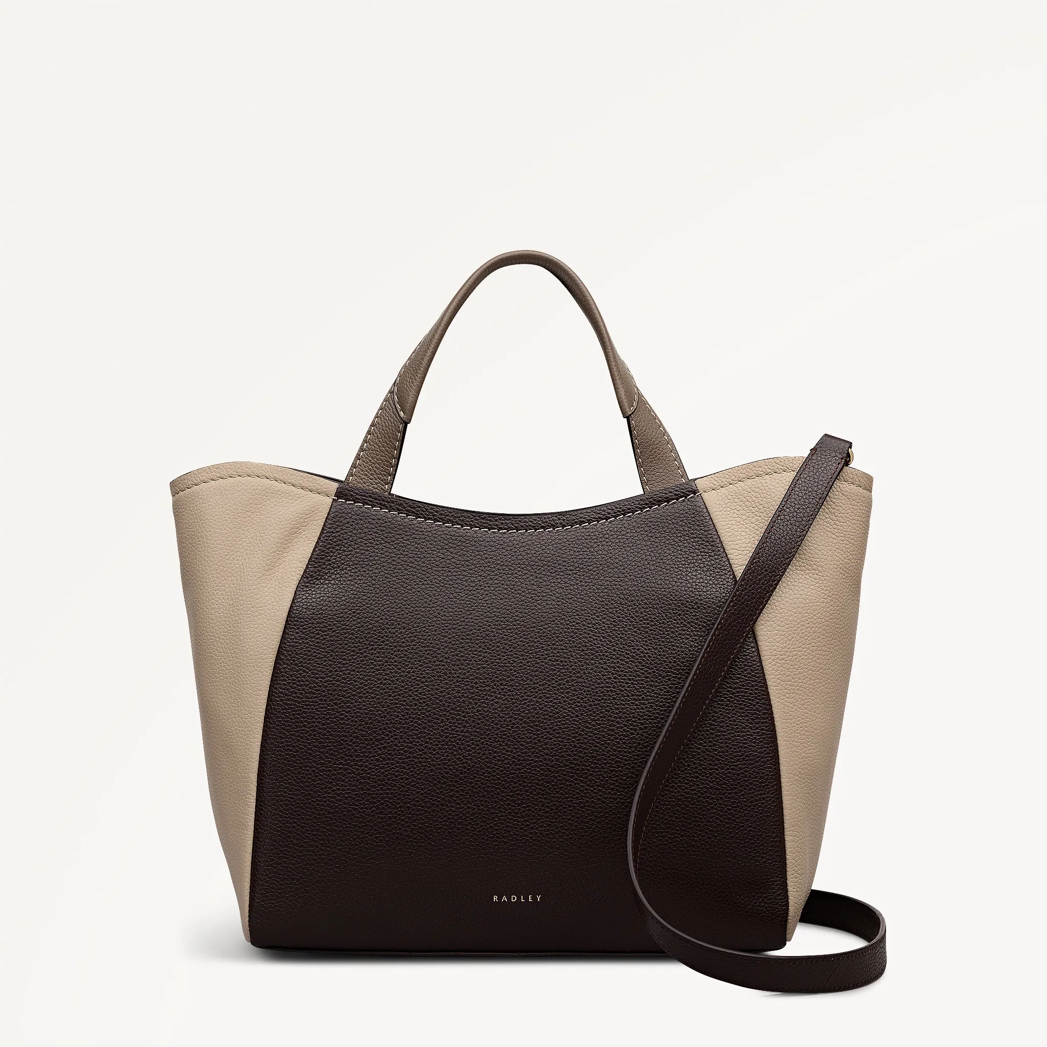 Muswell Lane Leather Medium Ziptop Grab Bag in Dark Oak - 112664 sold by Radley