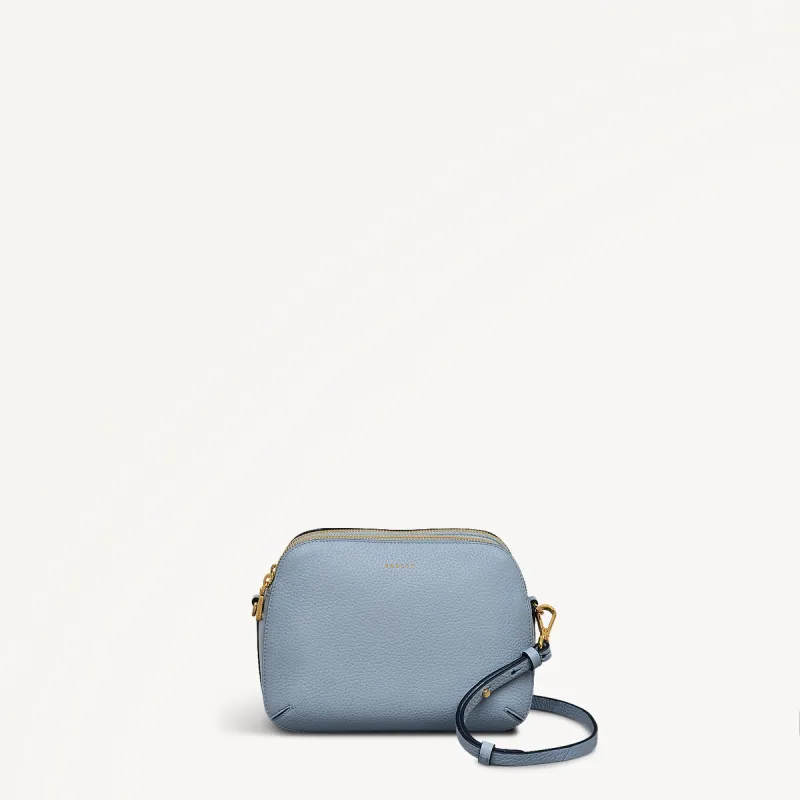 Dukes Place Leather Medium Ziptop Crossbody Bag in Smoke Blue - 110637 sold by Radley