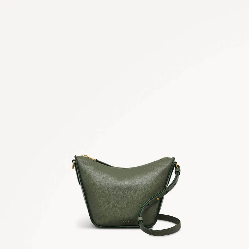 Oak Street Leather Small Ziptop Crossbody Bag in Dark Olive - 110185 sold by Radley