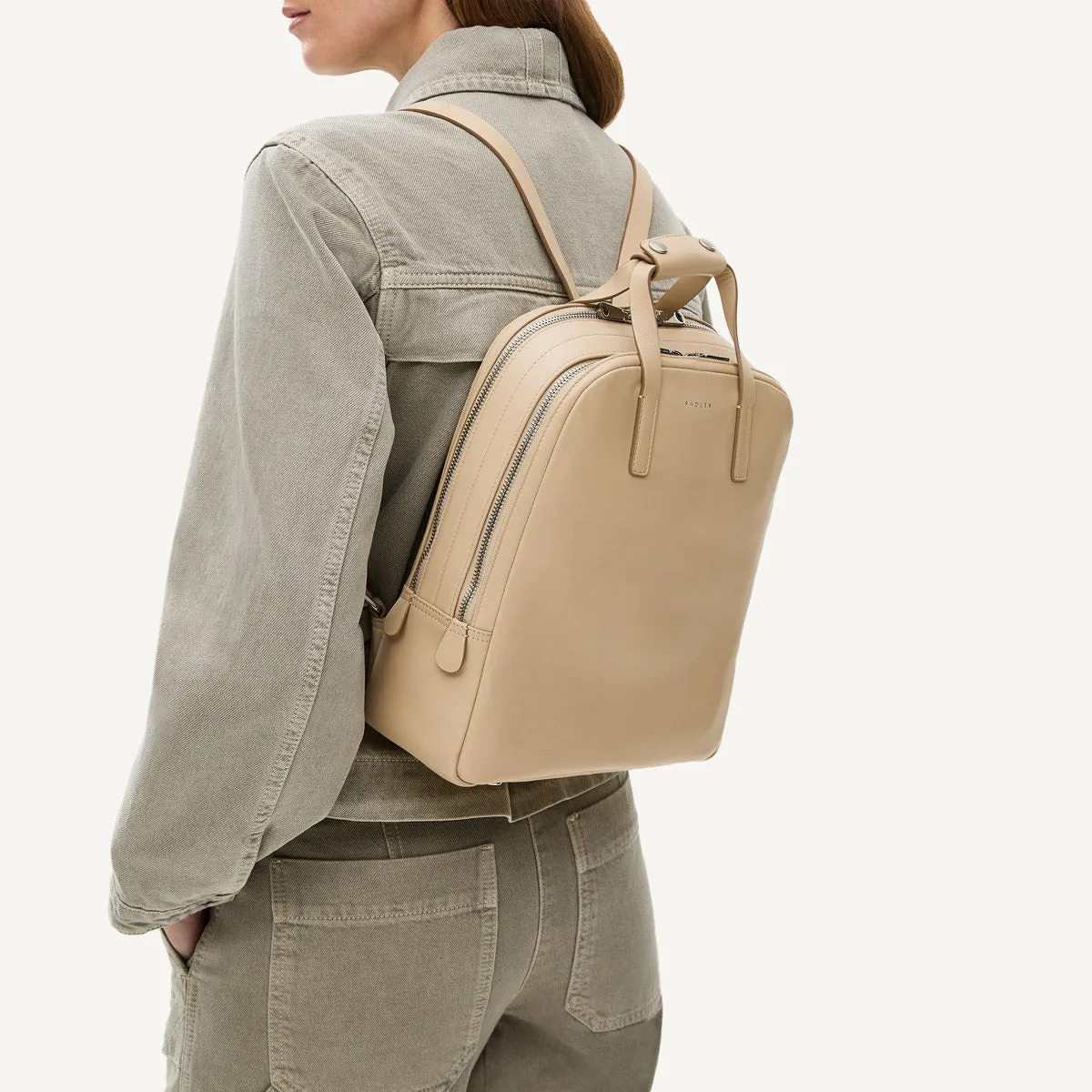 Dukes Place Leather Medium Zip Around Backpack in Stone - 110672 sold by Radley product image thumbnail 5