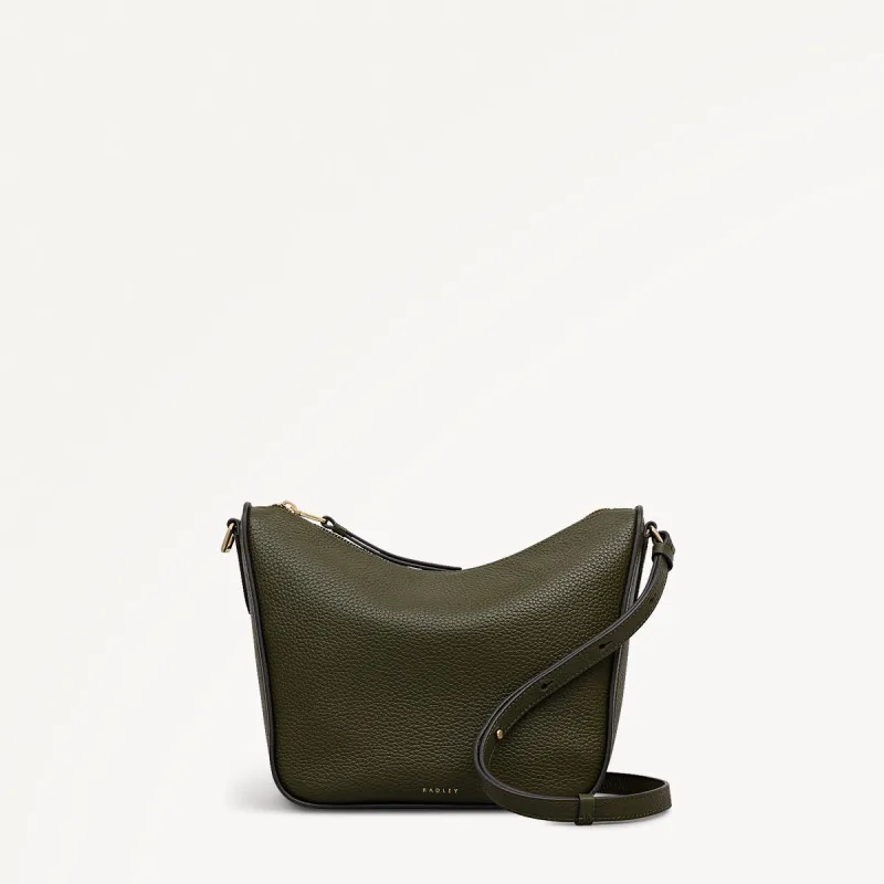 Oak Street Leather Medium Ziptop Cross Body Bag in Pine Needle - 112242 sold by Radley