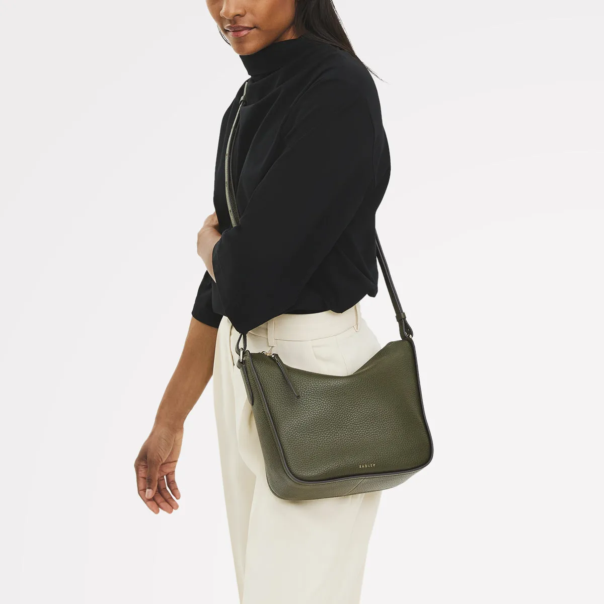 Oak Street Leather Medium Ziptop Cross Body Bag in Pine Needle - 112242 sold by Radley product image thumbnail 2