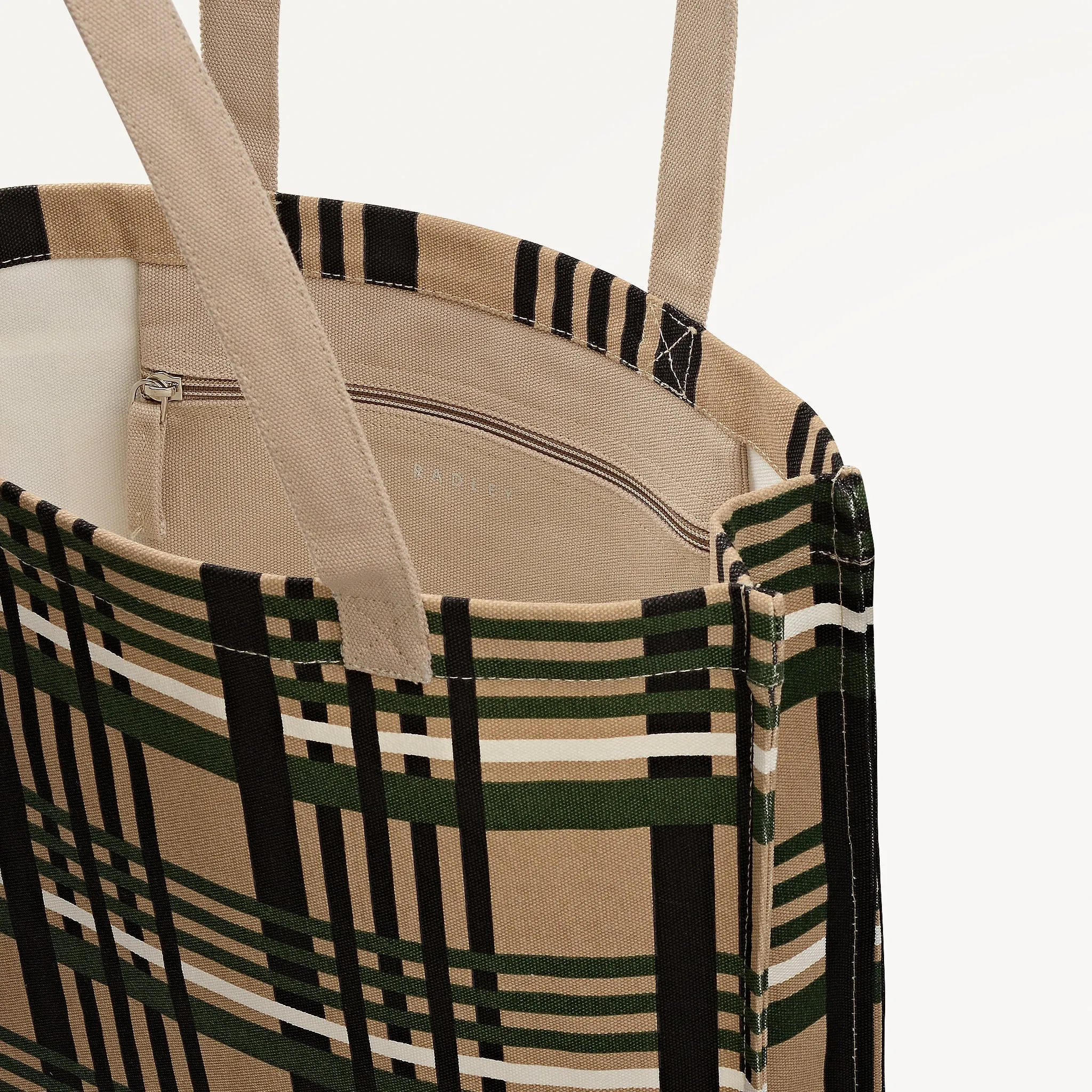 Check Fabric Medium Open Top Tote in Porcini - 112464 sold by Radley product image thumbnail 3