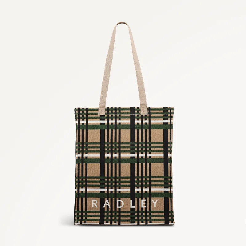 Check Fabric Medium Open Top Tote in Porcini - 112464 sold by Radley