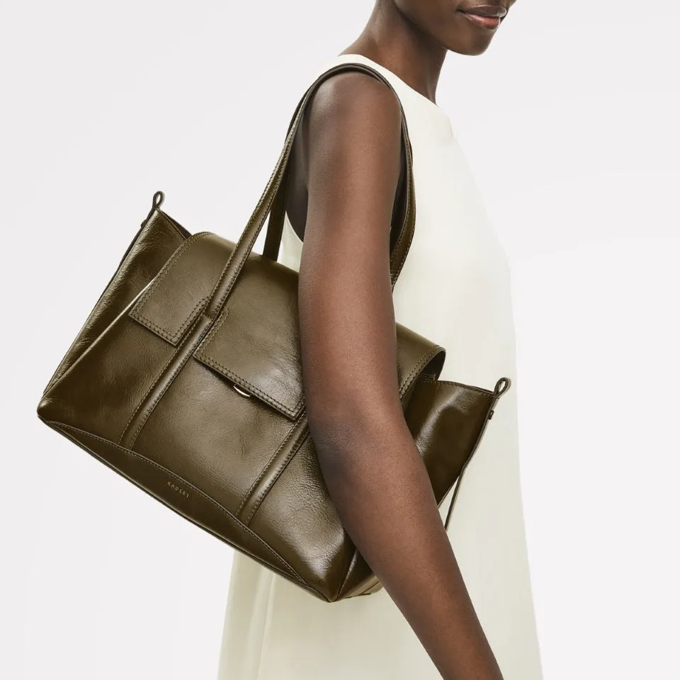 The Chancery Leather Medium Flapover Shoulder Bag in Pine Needle - 112253 sold by Radley product image thumbnail 2