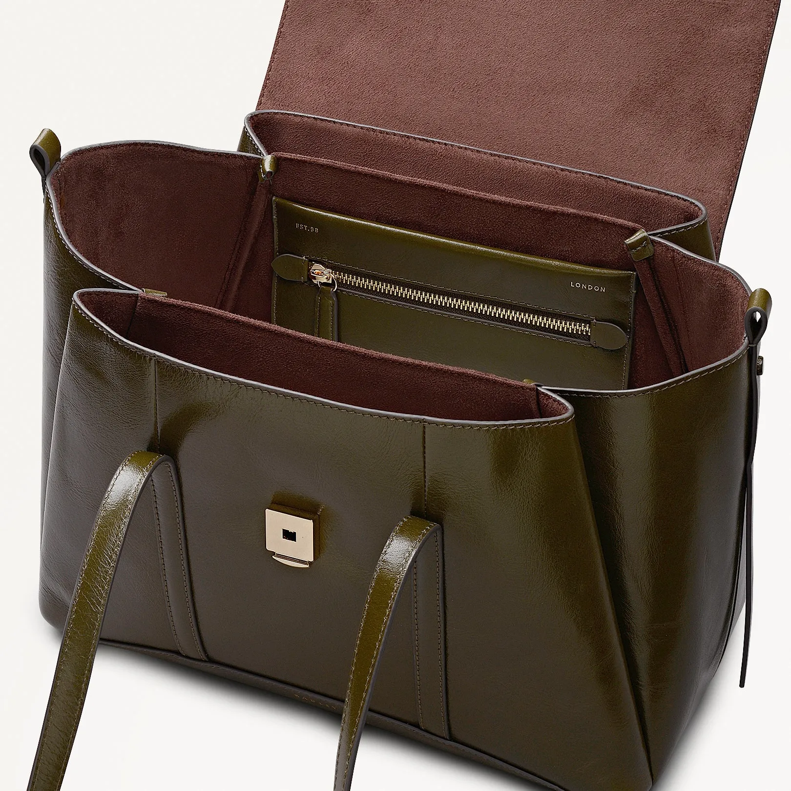 The Chancery Leather Medium Flapover Shoulder Bag in Pine Needle - 112253 sold by Radley product image thumbnail 4