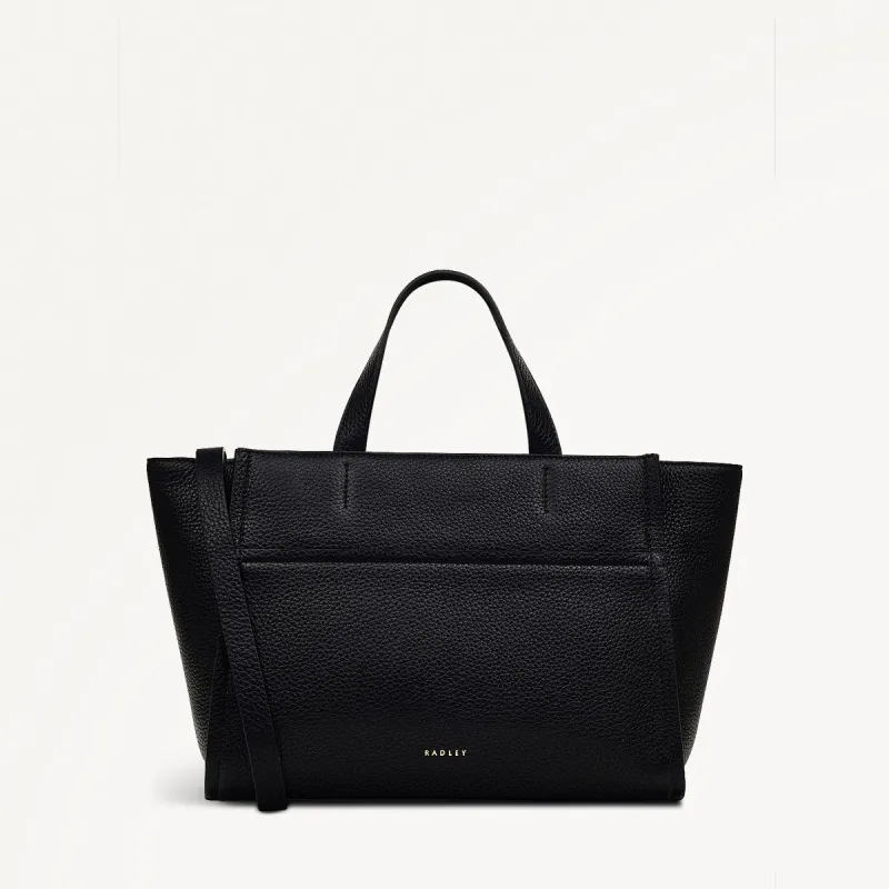 Oak Street Leather Medium Ziptop Grab Bag in Black - H2073001 sold by Radley