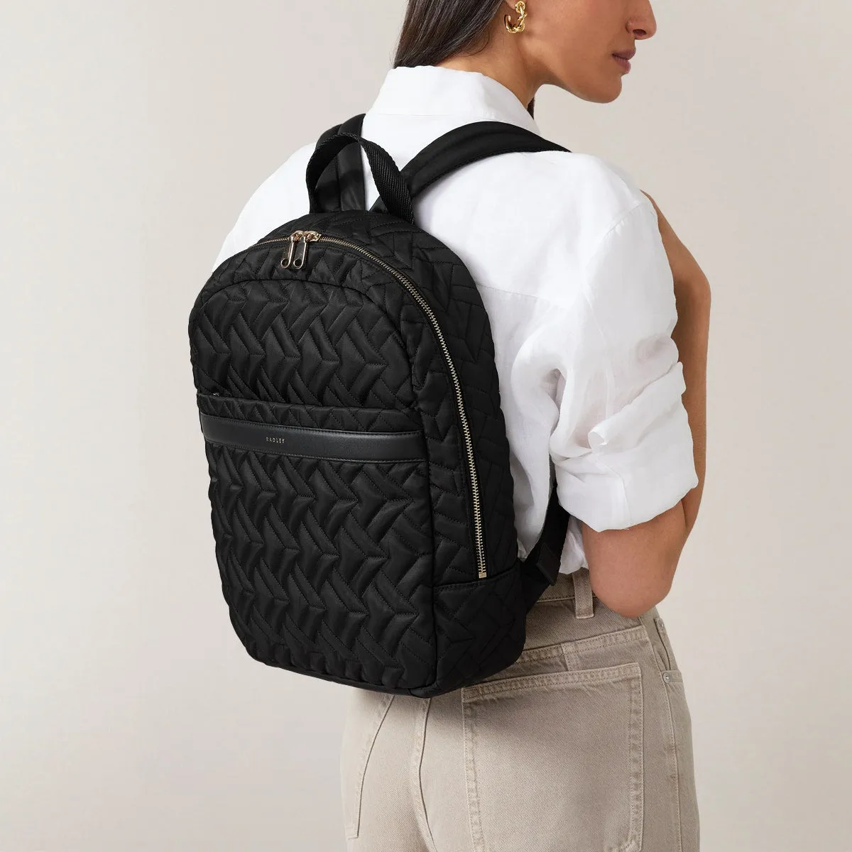 Holland Park Fabric Medium Ziptop Backpack in Black - H2074001 sold by Radley product image thumbnail 2