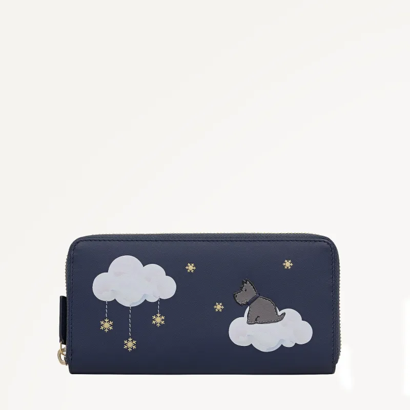 It's Written In The Snowflakes Leather Large Zip Around Wallet in Dark Blue - 112854 sold by Radley