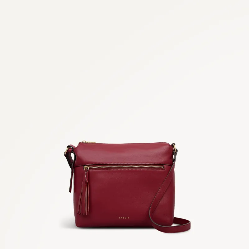 Fountain Mews Leather Small Ziptop Cross Body Bag in Cranberry - 112617 made by Radley