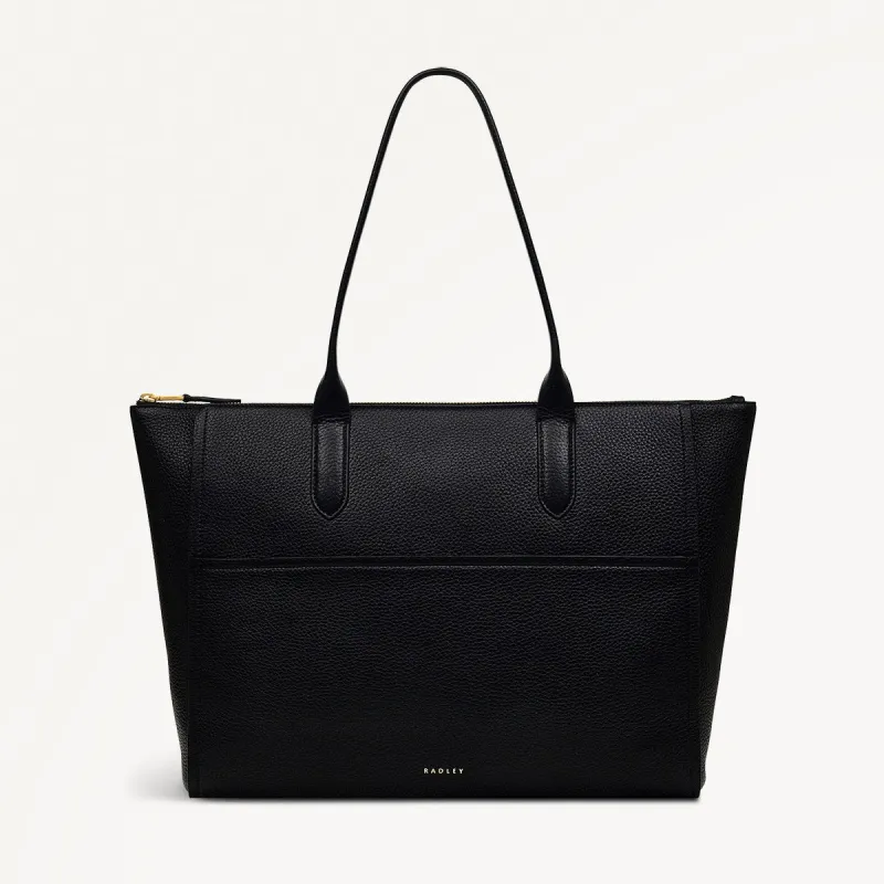 Oak Street Leather Medium Ziptop Tote Bag in Black - H2068001 sold by Radley