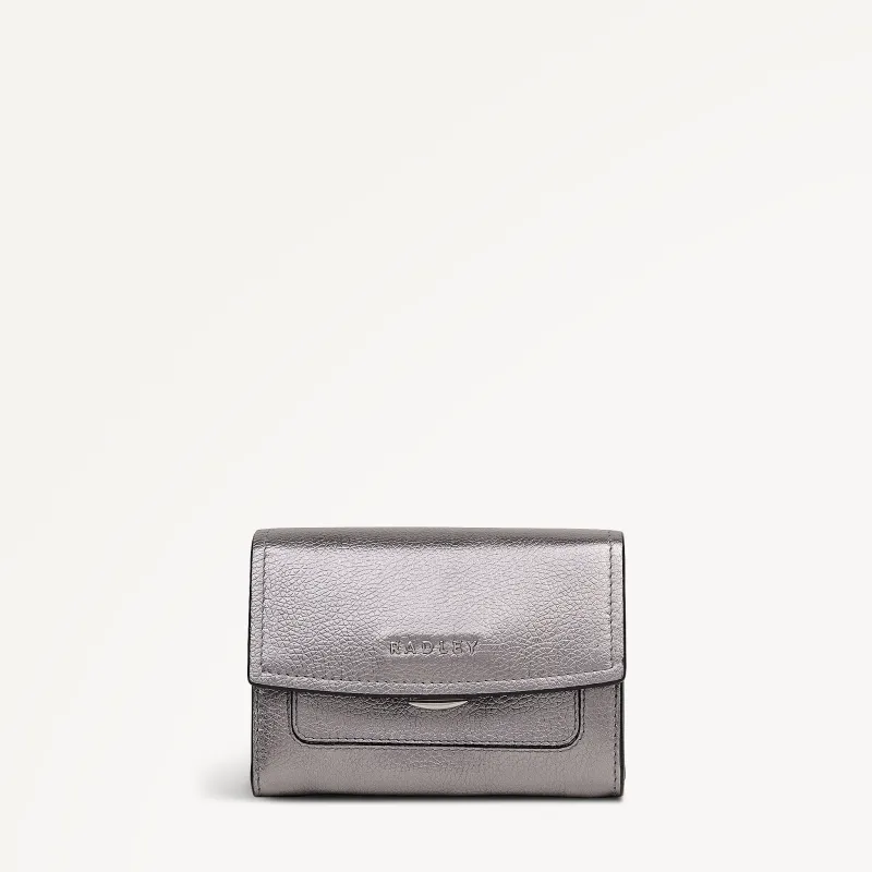 Albert Road Leather Medium Flapover Wallet in Gun Metal - 112841 sold by Radley
