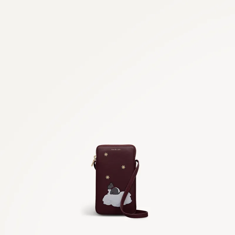 It's Written In The Snowflakes Leather Medium Phone Cross Body Bag in Dark Cherry - 112768 sold by Radley