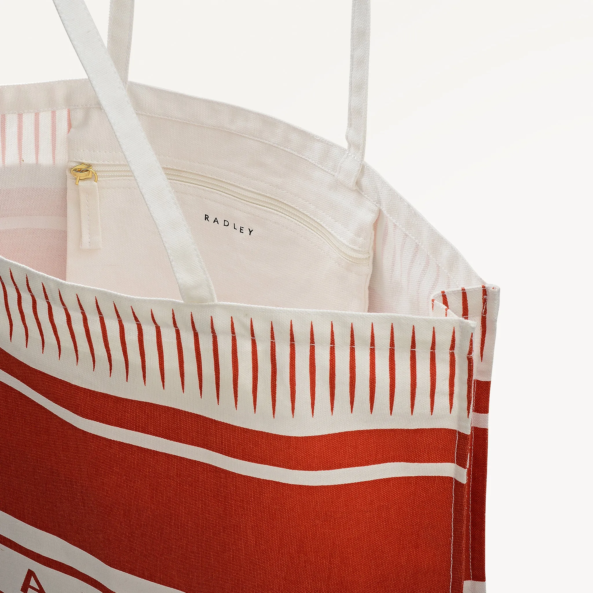 Radley Stripe Fabric Extra Large Open Top Tote in Flame - 112721 sold by Radley product image thumbnail 3