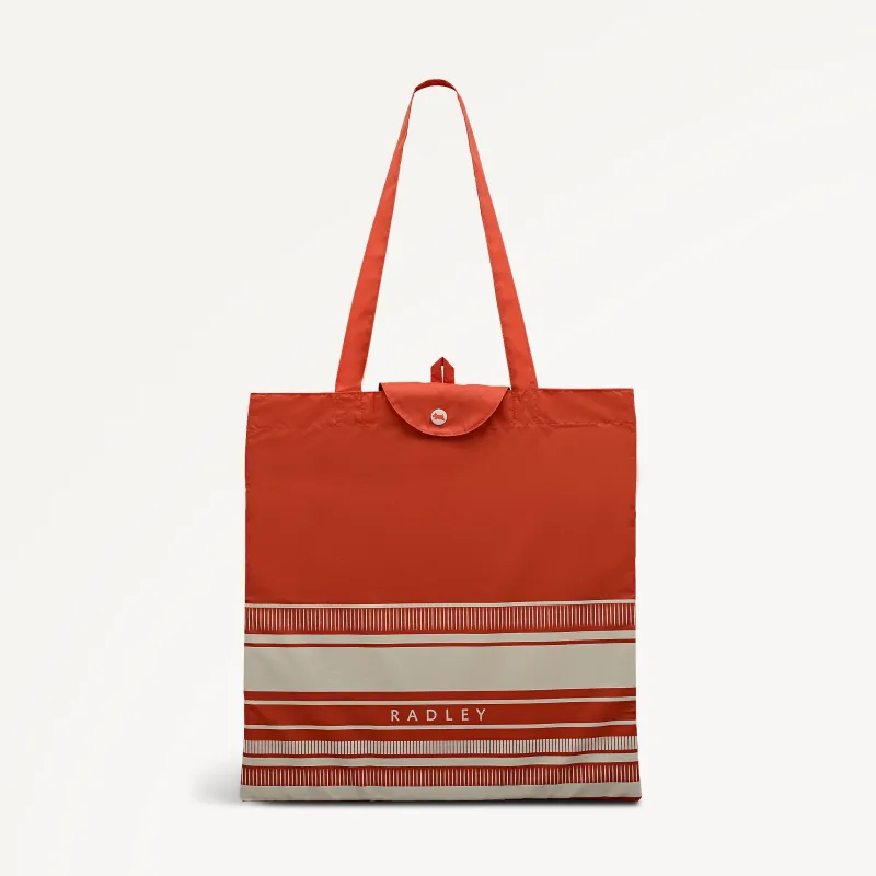 Radley Stripe Fabric Responsible Foldaway in Flame - 112728 sold by Radley