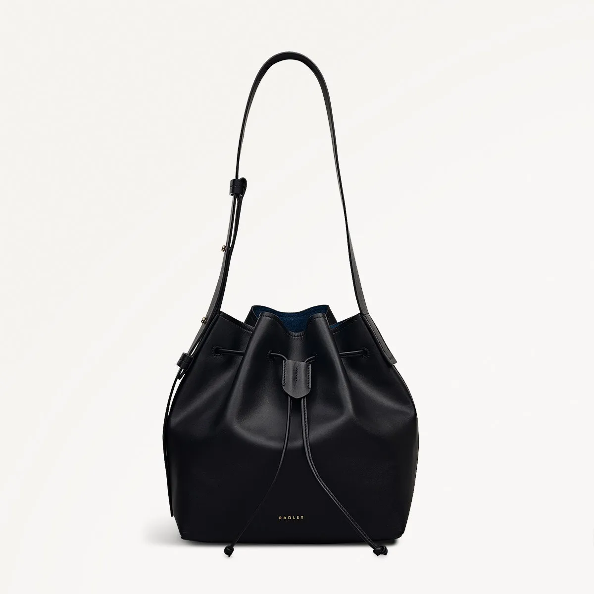 York Mews Leather Medium Drawstring Shoulder Bag in Black - 112360 sold by Radley