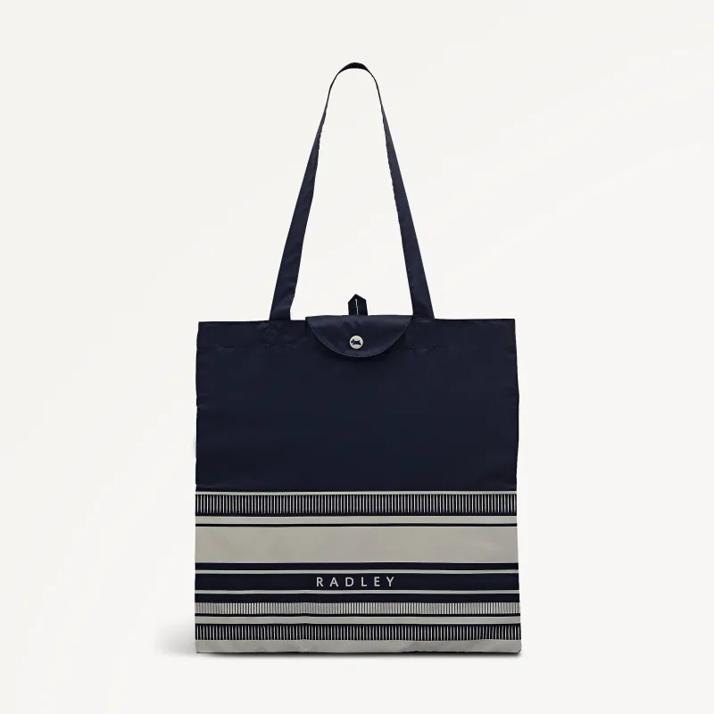 Radley Stripe Fabric Responsible Foldaway in Ink - 112726 sold by Radley