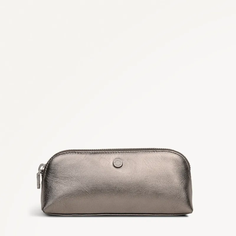 Eltham Mews Leather Small Ziptop Pouch in Gun Metal - 112699 sold by Radley