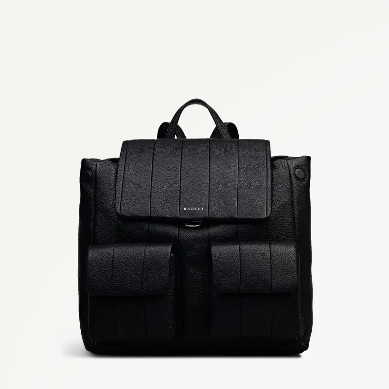 Burton Way Leather Medium Flapover Backpack in Black - 112650 sold by Radley