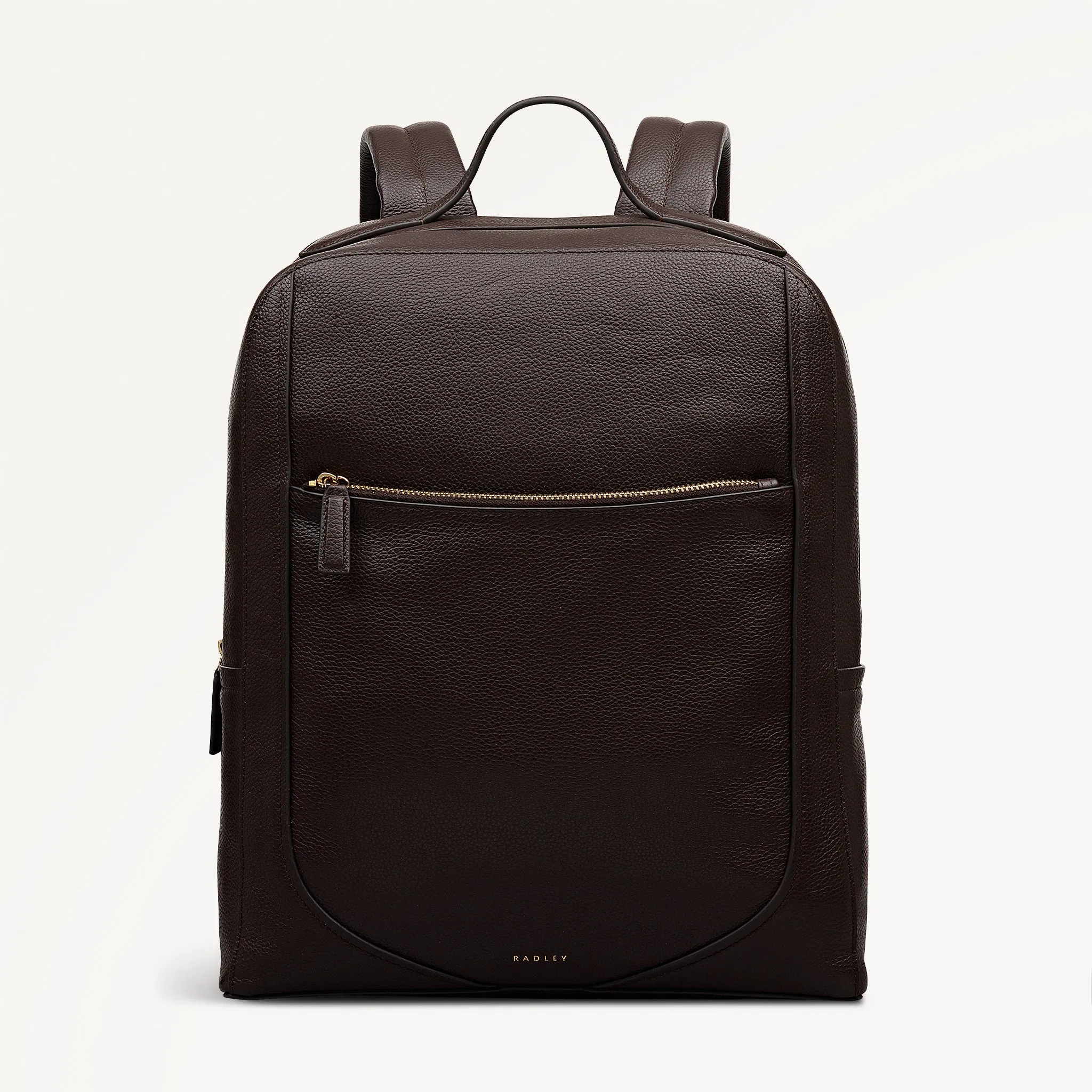 Wood Park Leather Medium Ziptop Backpack in Dark Oak - 112632 sold by Radley