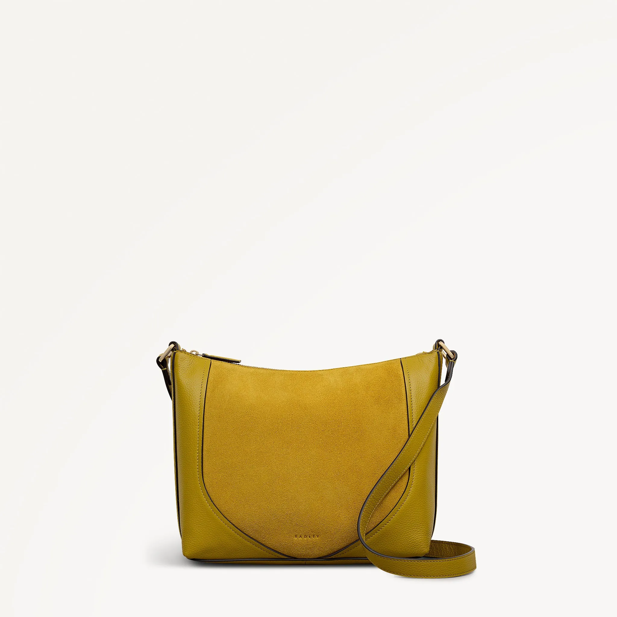 Wood Park Leather Medium Ziptop Cross Body Bag in Ochre - 112633 sold by Radley