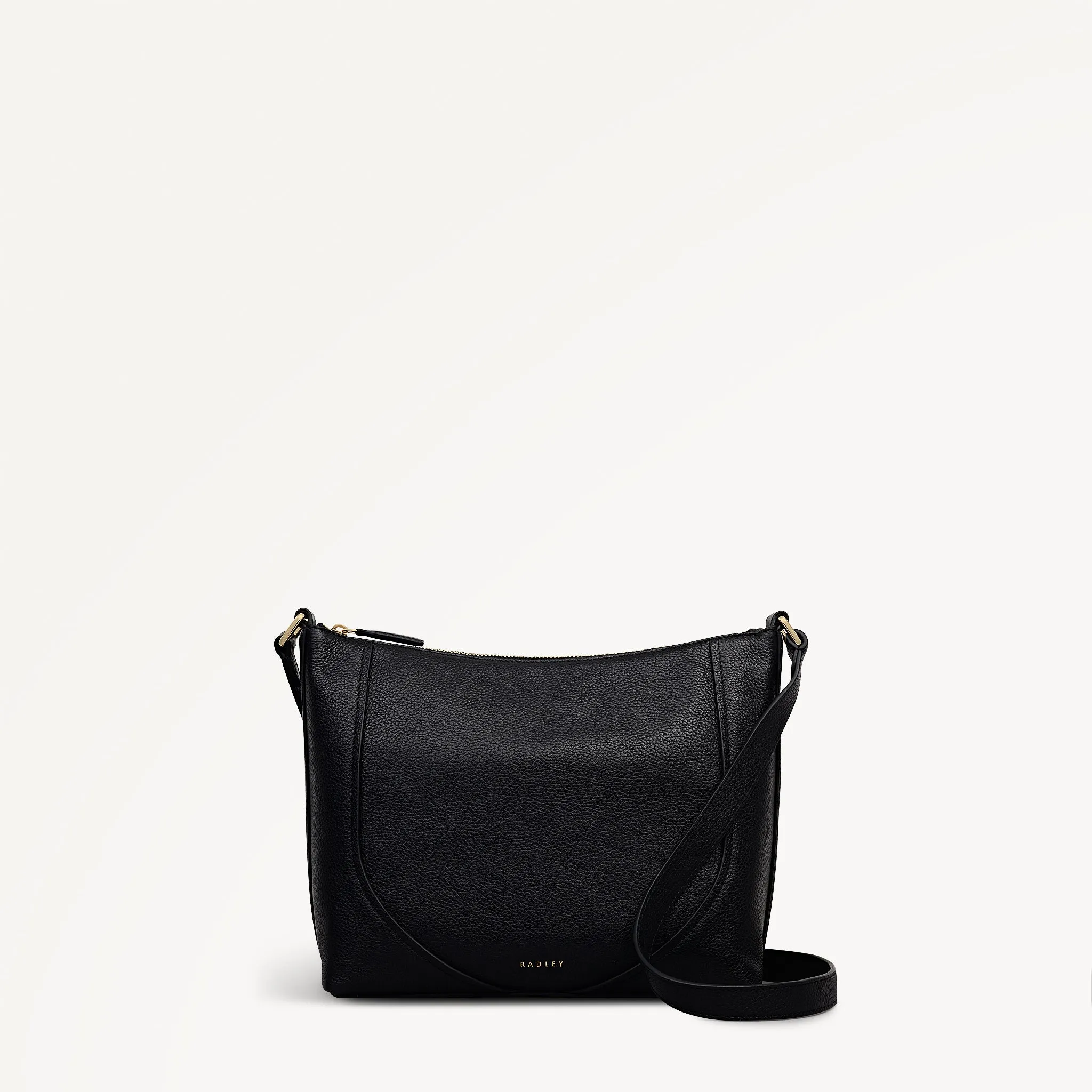 Wood Park Leather Medium Ziptop Cross Body Bag in Black - 112622 sold by Radley