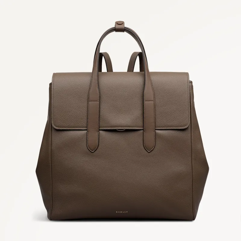 Mayfair Lane Leather Medium Flapover Backpack in Coffee - 112606 sold by Radley