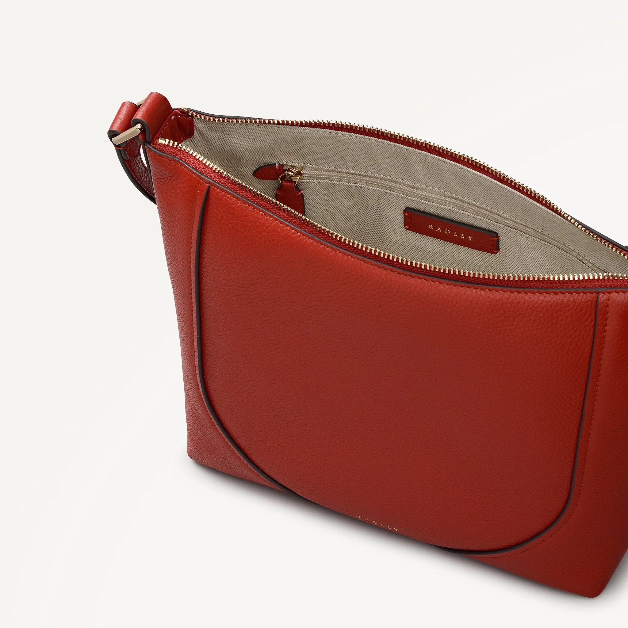 Wood Park Leather Medium Ziptop Cross Body Bag in Flame - 112624 sold by Radley product image thumbnail 3