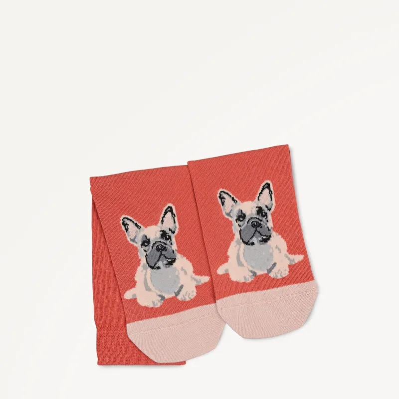 Radley & Friends Fabric 1 Pk Sock in Copper Pink - 112478 sold by Radley