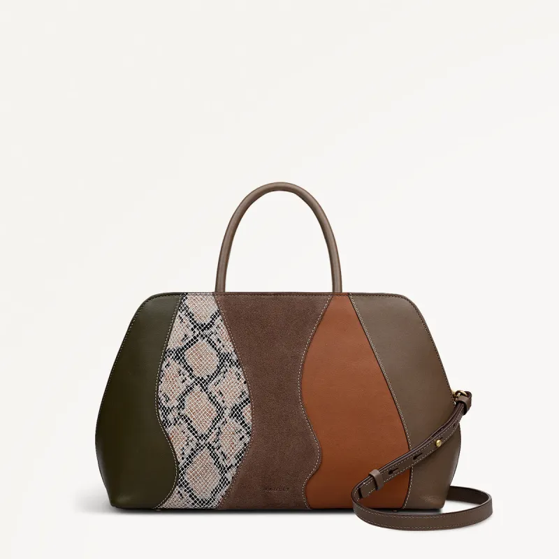 Liverpool Street Leather Medium Ziptop Grab Bag in Coffee - 112249 sold by Radley